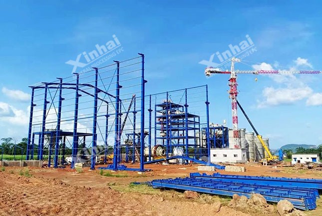 几内亚金矿选矿厂钢结构搭建