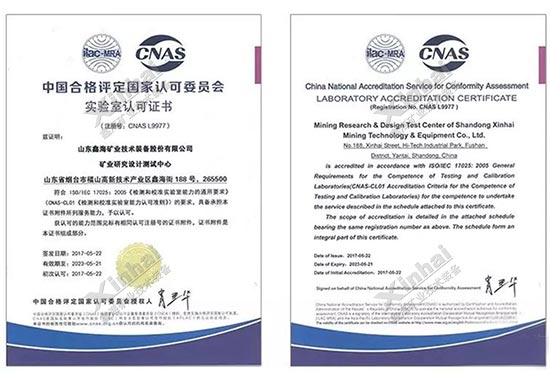 中国合格评定国家认可委员会实验室认可证书