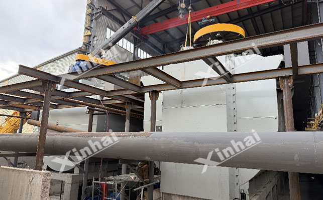 新疆金矿扩改建浮选机钢结构安装