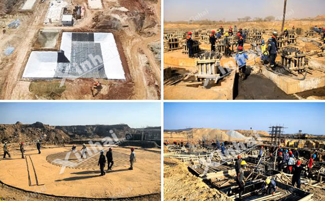 500t/d采选尾金矿项目土建施工现场